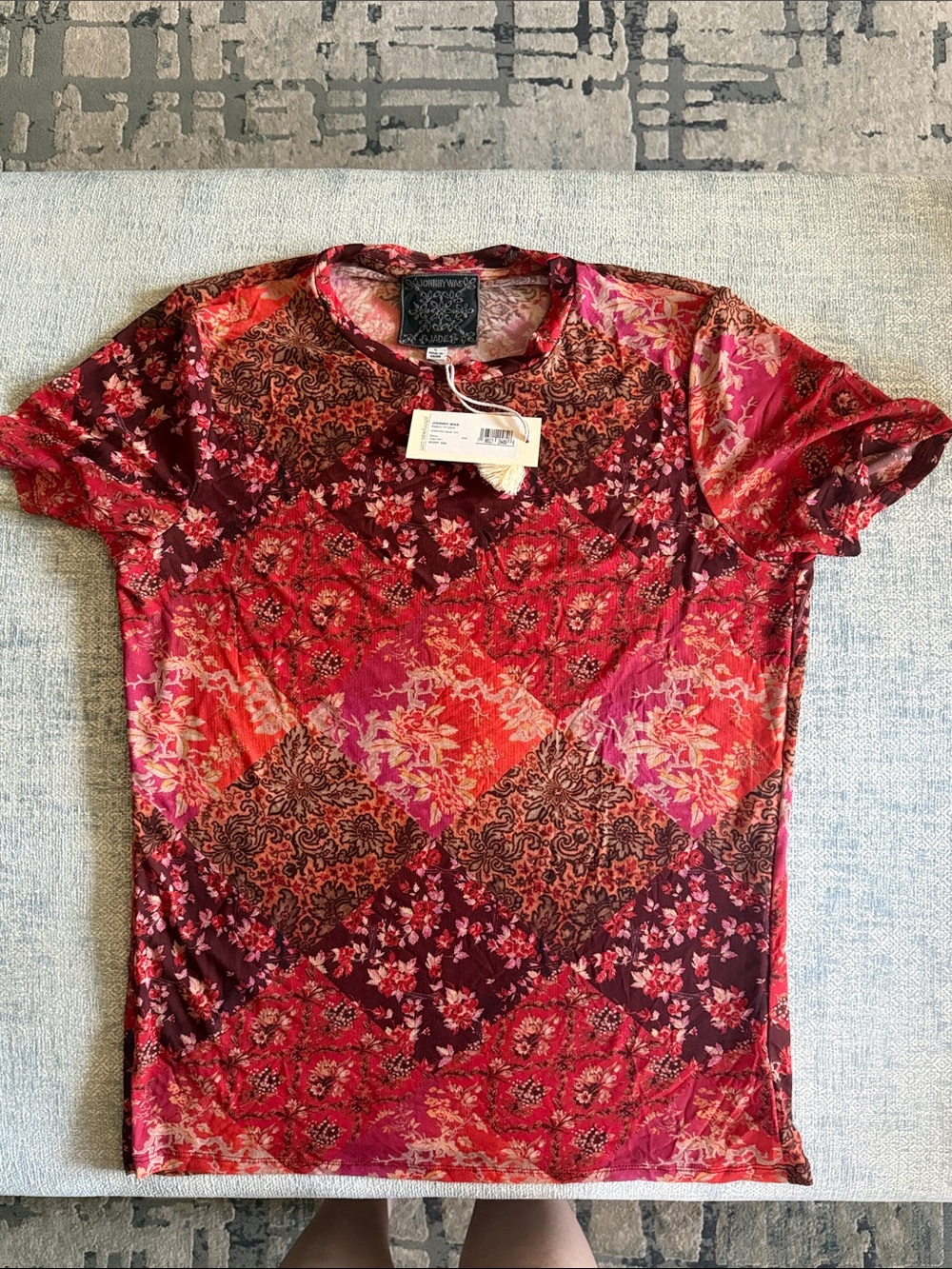 NWT Johnny Was Eleanor Short Sleeve Josephina Mesh Tee